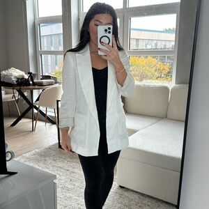 White linen Zara blazer